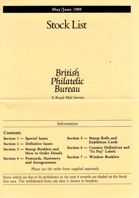 1989 Stock Lists from Collect GB Stamps