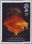 Anniversaries 19p Stamp (1989) Mortar Board (150th Anniversary of Public Education Board)
