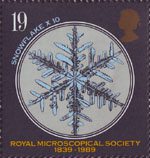 Microscopes 19p Stamp (1989) Snowflake (x10)