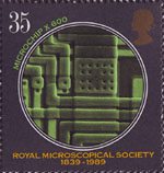 Microscopes 35p Stamp (1989) Microchip (x600)