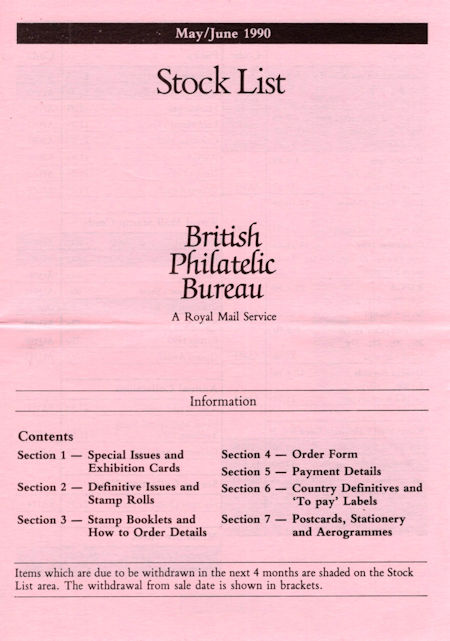 1990 Stock Lists from Collect GB Stamps
