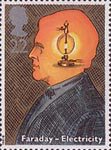 Scientific Achievements 22p Stamp (1991) Michael Faraday (inventor of electric motor) (Birth Bicentenary)
