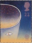 Europe in Space 22p Stamp (1991) Man looking at Space