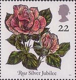 Roses 22p Stamp (1991) 'Silver Jubilee'