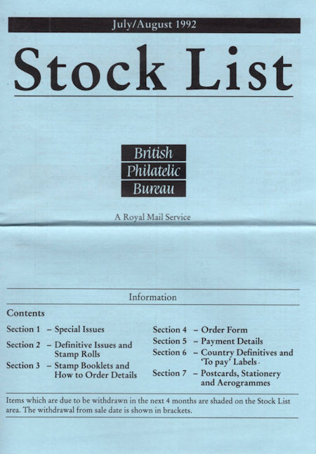 1992 Stock Lists from Collect GB Stamps