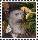 Tennyson  24p Stamp (1992) Tennyson in 1888 and The Beguiling of Merlin (Sir Edward Burne-Jones)