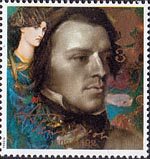 Tennyson  39p Stamp (1992) Tennyson as a Young Man and Mariana (Dante Gabriel Rossetti)