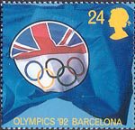 Europa. International Events 24p Stamp (1992) British Olympic Association Logo (Olympic Games, Barcelona)