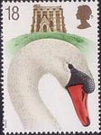Swans 18p Stamp (1993) Mute Swan Cob and St Catherines, Abbotsbury