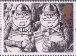 Greetings - Giving 1st Stamp (1993) Tweedledum and Tweedledee (Alice Through the Lokking-Glass)