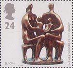 Europa - Art in the 20th Century 24p Stamp (1993) 'Family Group' (bronze sculpture) (Henry Moore)