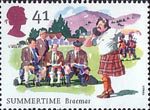 The Four Seasons. Summertime Events 41p Stamp (1994) Braemar Gathering