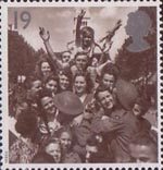Peace and Freedom 19p Stamp (1995) British Troops and French Civilians celebrating
