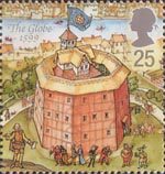 Shakespeares Globe 25p Stamp (1995) The Globe, 1599