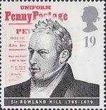 Communications 19p Stamp (1995) Sir Rowland Hill and Uniform Penny Postage Petition