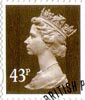 Definitive 43p Stamp (1996) Deep Olive-Brown