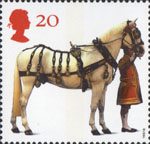 All The Queens Horses 20p Stamp (1997) Carriage Horse and Coachman