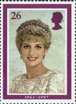 Diana, Princess of Wales Commemoration 26p Stamp (1998) Wearing Tiara, 1991 (photo by Lord Snowdon)