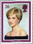 Diana, Princess of Wales Commemoration 26p Stamp (1998) In Evening Dress, 1987 (photo by Terence Donovan)