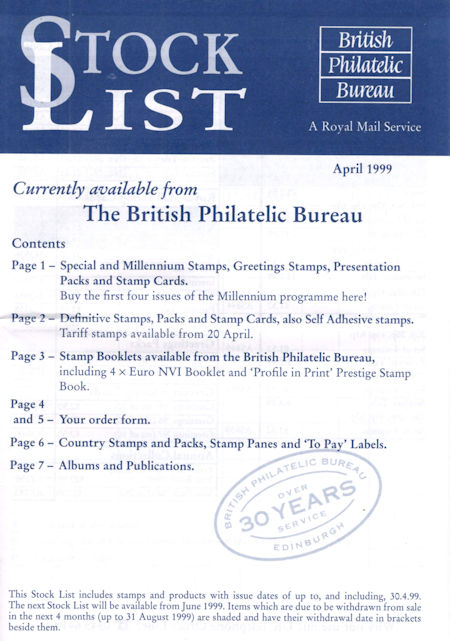 1999 Stock Lists from Collect GB Stamps