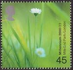 Millennium Projects (6th Series). 'People and Places' 45p Stamp (2000) Daisies (Mile End Park, London)