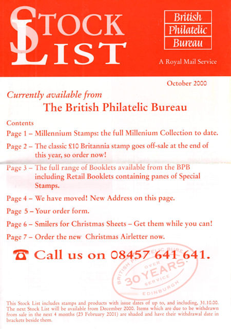 2000 Stock Lists from Collect GB Stamps