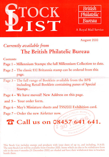 2000 Stock Lists from Collect GB Stamps