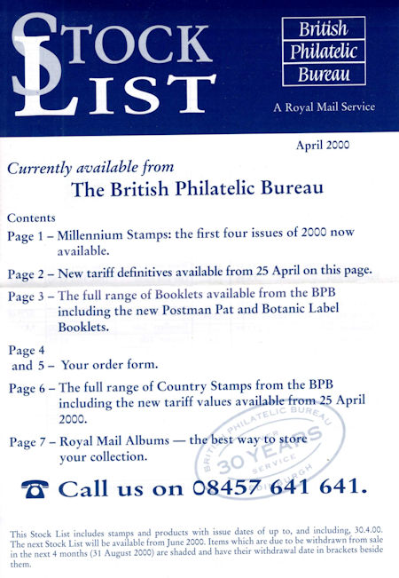2000 Stock Lists from Collect GB Stamps
