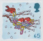 Christmas 2001 65p Stamp (2001) Robins in Paper Chain Nest