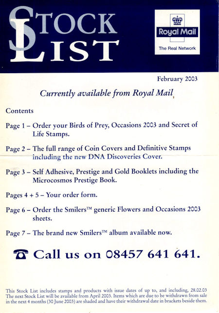 2003 Stock Lists from Collect GB Stamps