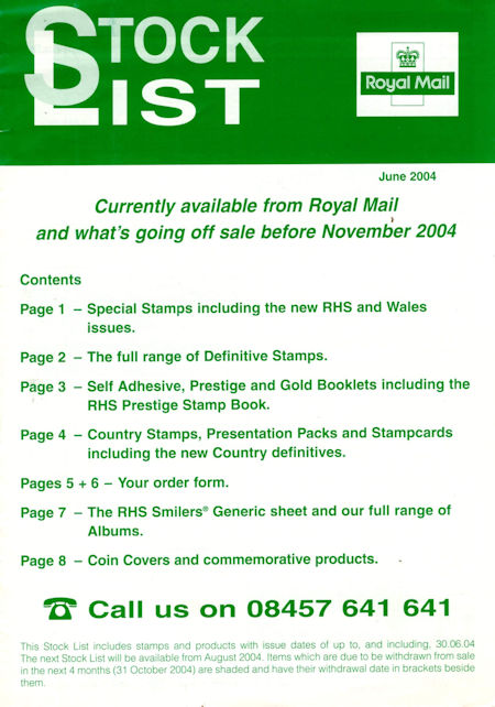 2004 Stock Lists from Collect GB Stamps