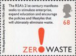 The Royal Society of Arts 68p Stamp (2004) 'Zero Waste'