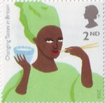 Changing Tastes in Britain 2nd Stamp (2005) African Woman eating Rice