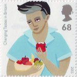 Changing Tastes in Britain 68p Stamp (2005) Teenage Boy eating Apple