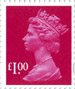 The Machin Definitives Fourtieth Anniversary £1 Stamp (2007) Ruby