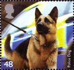 Working Dogs 48p Stamp (2008) Police Dog