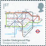 Design Classics 1st Stamp (2009) London Underground Map by Harry Beck