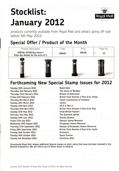 2012 Stock Lists from Collect GB Stamps