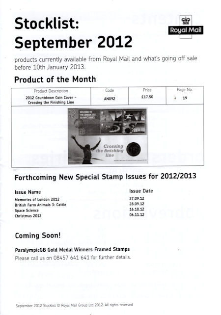 2012 Stock Lists from Collect GB Stamps