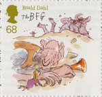 Roald Dahl 68p Stamp (2012) The BFG and Sophie wake the Giants 