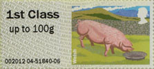 Post & Go: Pigs - British Farm Animals 2 1st Stamp (2012) Welsh