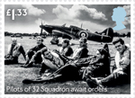 The Battle of Britain £1.33 Stamp (2015) Pilots of 32 Squadron await orders