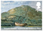 Captain Cook and Endeavour £1.45 Stamp (2018) Disaster avoided: repairs on the Endeavour River