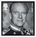 In Memoriam - HRH The Prince Philip, Duke of Edinburgh £2.55 Stamp (2021) HRH The Prince Philip, Duke of Edinburgh taken by the photographer Terry O’Neill 