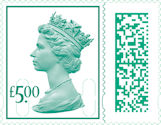 High Value Definitive £5.00 Stamp (2022) £5.00 Spruce Green