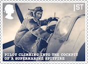 Unsung Heroes: Women of World War II 1st Stamp (2022) Pilot Climbing Into The Cockpit Of A Supermarine Spitfire