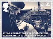 Unsung Heroes: Women of World War II £1.85 Stamp (2022) Pilot Completing Her Post-Flight Paperwork In A Lockheed Hudson