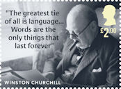 Sir Winston Churchill £2.00 Stamp (2024) At work during a train journey, 1941