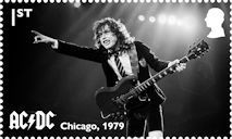 AC/DC 2nd Stamp (2025) Angus Young of AC/DC performing in Chicago, USA, 1979