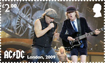 AC/DC £2.00 Stamp (2025) AC/DC performing during the Black Ice Tour, London, UK, 2009